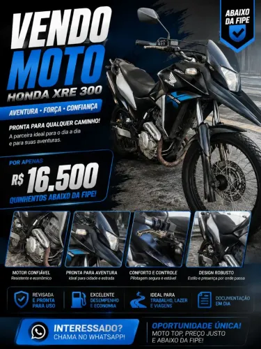 HONDA XRE-300 ANO 2015/2015-