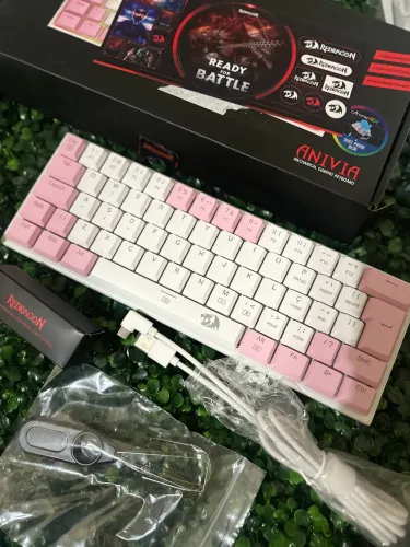 Teclado Mecânico Redragon Anivia Branco e Rosa RGB ? Novo na Caixa