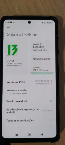 Smartphone Xiaomi Black Shark 5 pro 256GB 12GB RAM