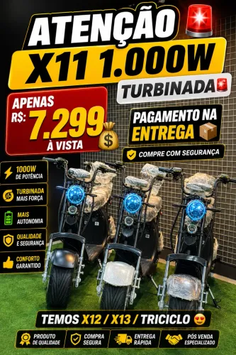 Bicicleta Elétrica x11 1.000wts turbo