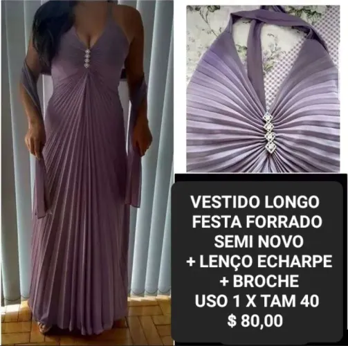 VESTIDO DE FESTA LONGO LILÁS