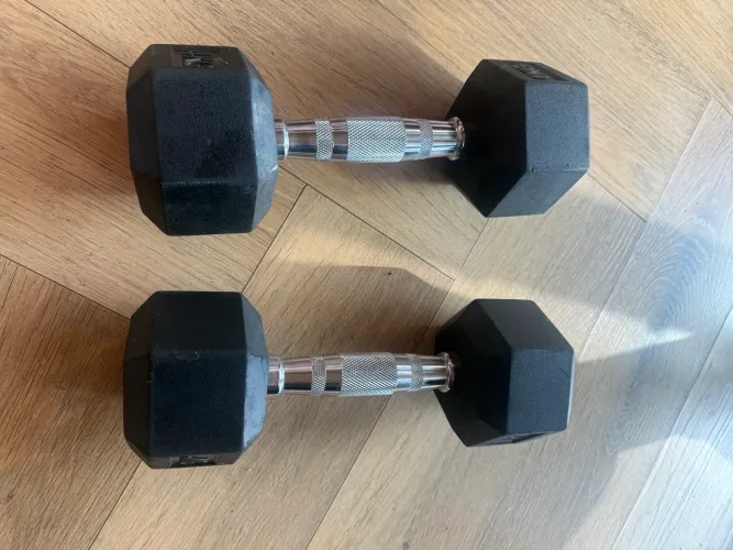 Par de halteres de 4kg cada (8kg no total).