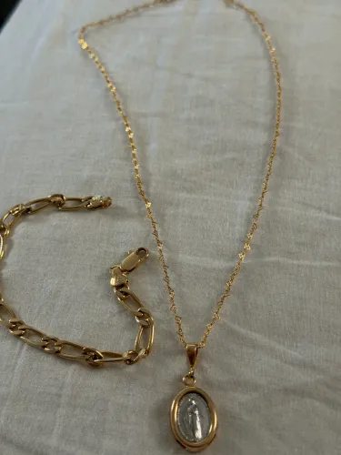 Cordão mais pingente + pulseira Romanel