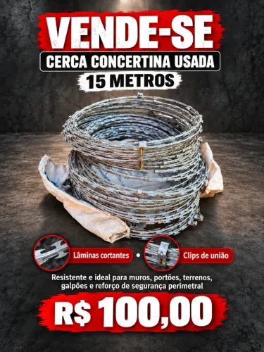Cerca concertina usada - aproximadamente 15 metros