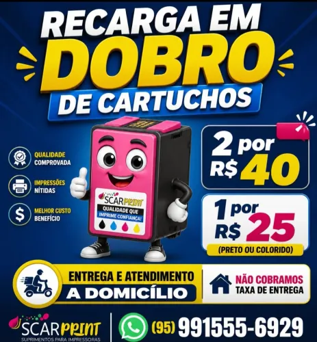 Promoção em dobro em domicílio sem taxa de deslocamento 