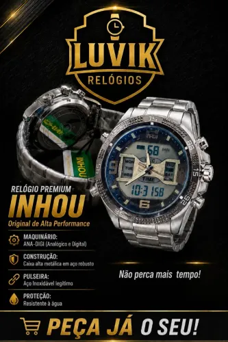 Relógio de Luxo Original Linha Premium - Vidro de Safira e Quartzo