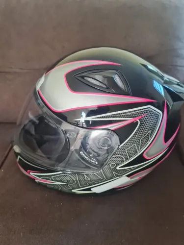 Capacete New Spark Flash Preto/Rosa NOVO na Caixa - lindo!