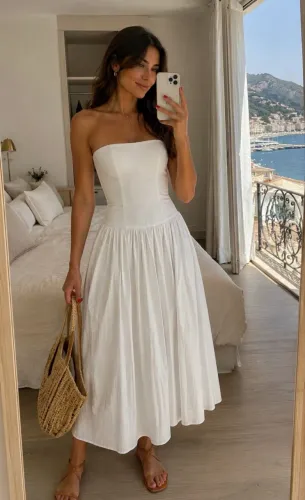 Vestido Zara branco tomara que caia