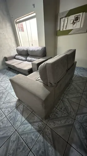 Conjunto sofá 3 e 2 lugares retrátil e reclinável