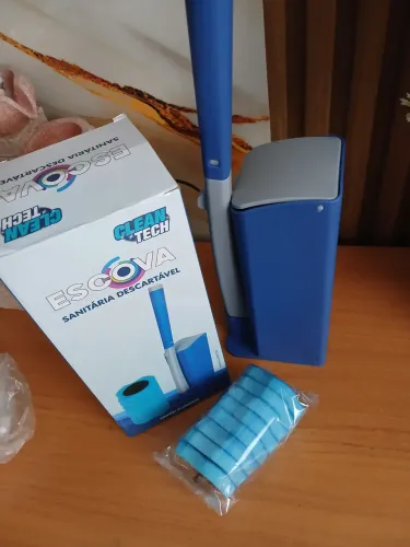 Escova sanitaria  para vaso com 8 refil descartáveis 