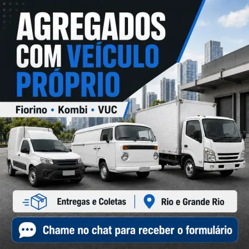 Agregado com veículo próprio para entregas e coletas ? Fiorino, Kombi | Rio de Janeiro