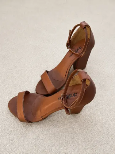 Sandália Feminina Dafiti Shoes Caramelo Salto Bloco - Tam. 38