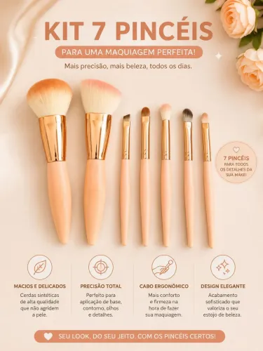 Kit pincéis para maquiagem 