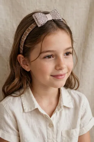 Tiara infantil Zara nova Marrom veludo
