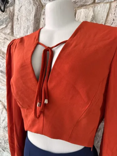 Blusa Cropped Terracota Tam. G
