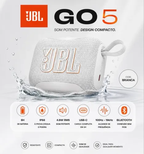 Caixa de som portátil jbl go 5