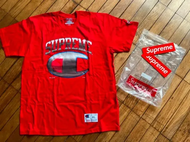 Camiseta Supreme x Champion Chrome Tee - SS19 - ORIGINAL