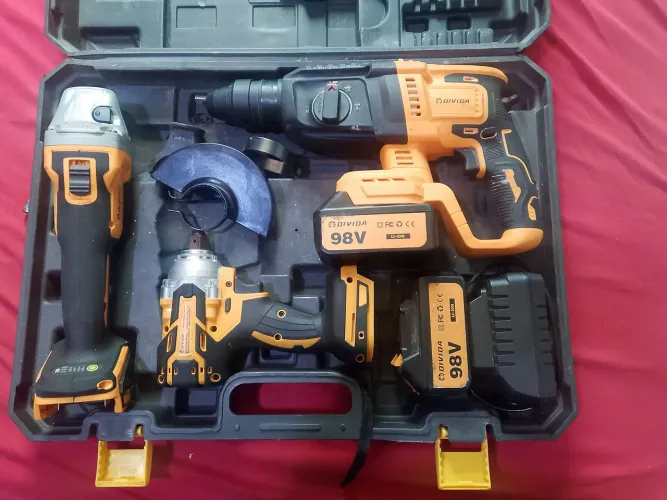 Kit de maquinário martelete, parafusadeira, esmilhadeira
