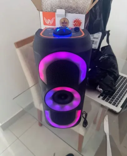 Caixa de Som Bluetooth 50W + LED RGB