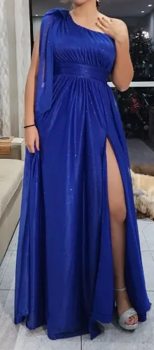 Vestido de festa azul turquesa