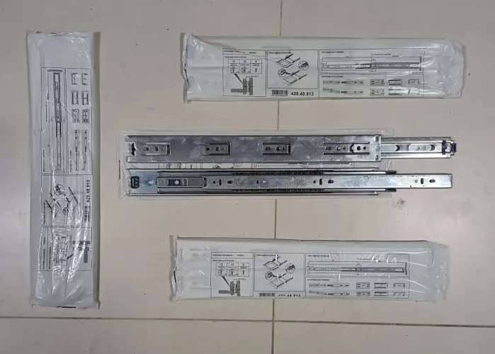 CORREDIÇAS TELESCÓPICAS DA MARCA HEFELE COM 400mm: Referência 420.48.913 - Suporta 30 kg