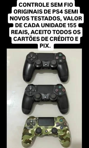 Controle sem fio original de ps4 aceito cartão