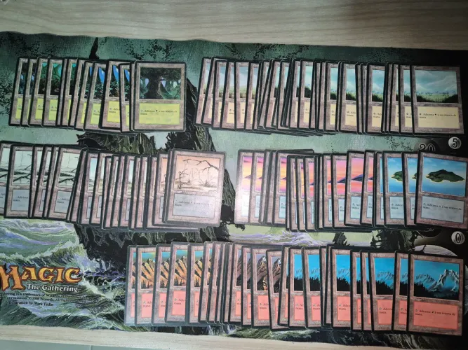 Coleção MtG Magic 131 terrenos lands de quarta edição borda preta português