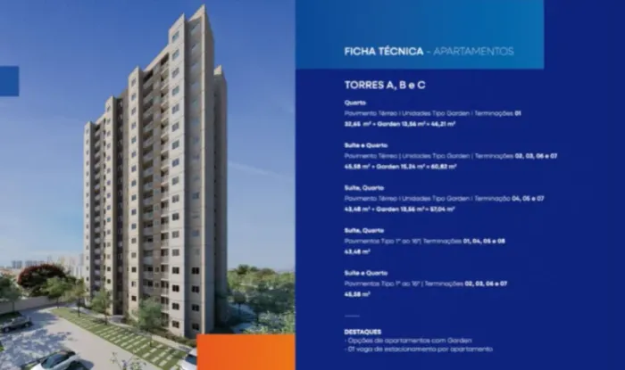 Ún1ca Veredas Villa Park - Apto 2/4 com 1 suíte de 60 m², 1 vaga por 344.500, Ponta Negra