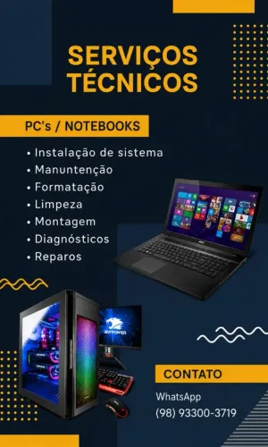 Conserto e manutenção de notebooks e desktops
