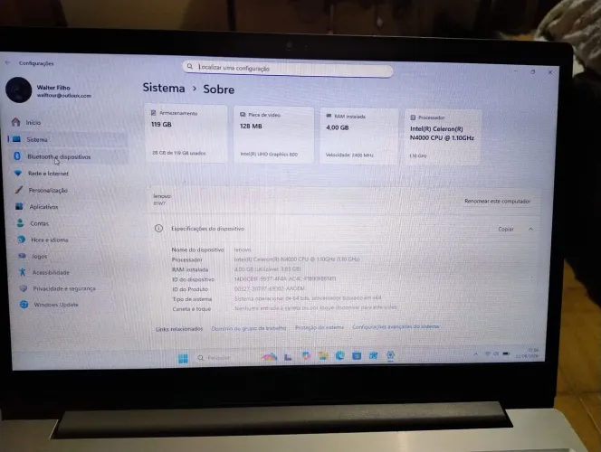 Computador Notebook Lenovo ideapad S145 N4000