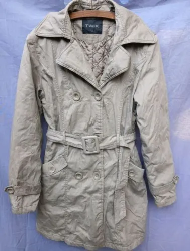 Casaco de frio trench coat twix bege forrado - GG