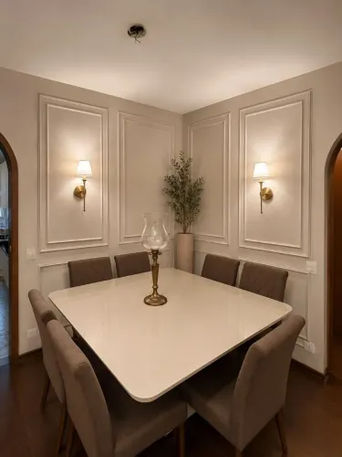 Mesa de Jantar 8 Lugares Linda com tampo de vidro
