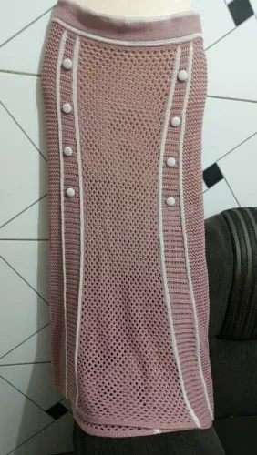 Saia longa em tricô, forrada