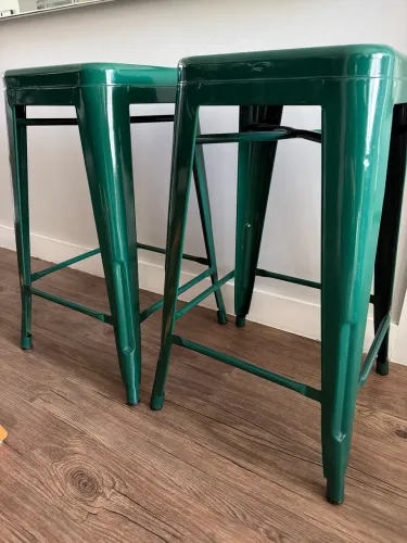 Banquetas Altas Estilo Industrial - Metal Verde -
