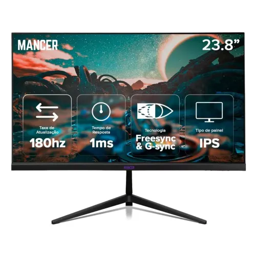Monitor Quadhd 24p  Ips 180hz 1ms novo