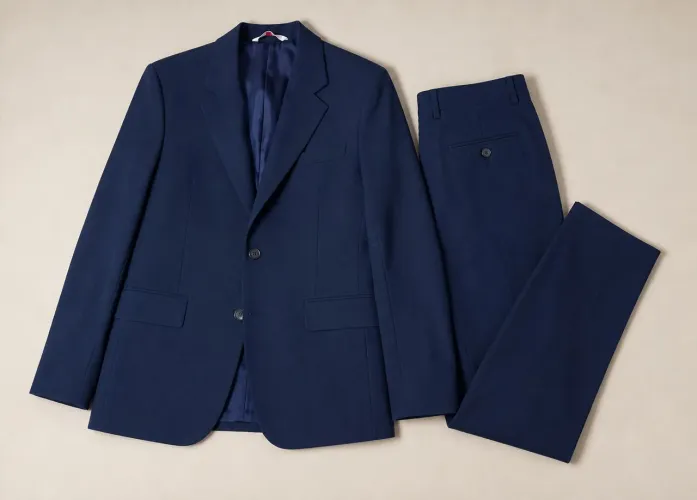 Terno Zara Azul-Marinho com Lã | Conjunto Completo
