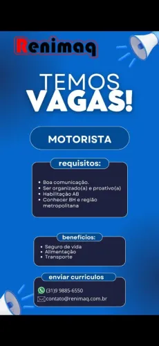 Vaga motorista categoria AB