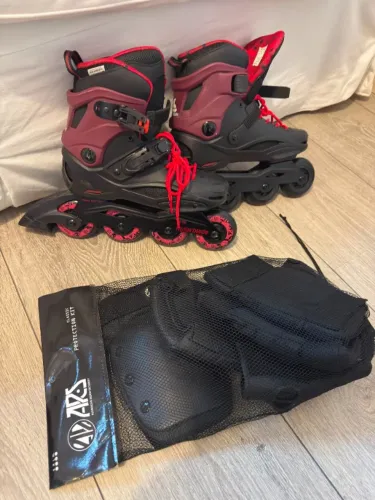 Patins Inline Rollerblade Lightning 80 + Kit Proteção