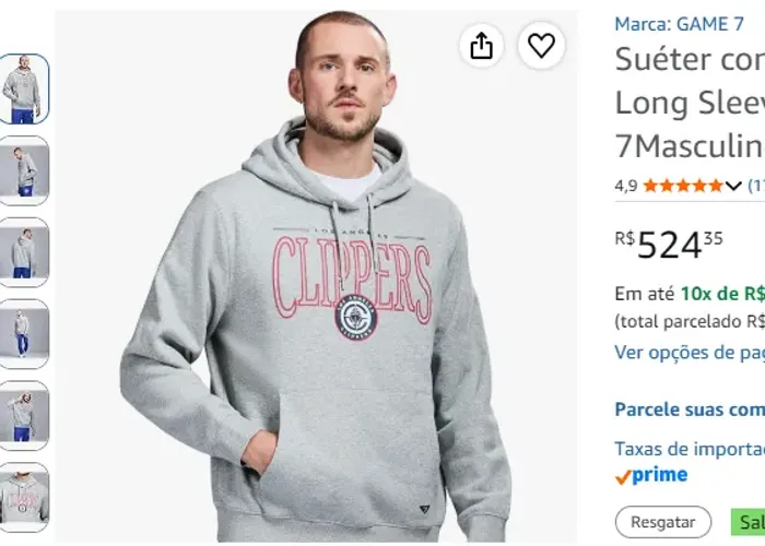 BLUSA MOLETOM NBA TAM G