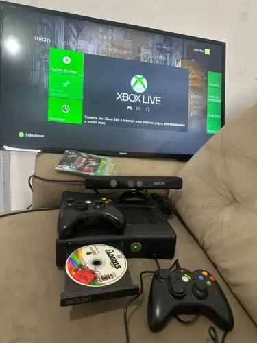 Xbox 360 Desbloqueado + Kinect + 2 Controles (Totalmente Revisado!)