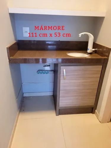 Mármore pia com cuba e móvel