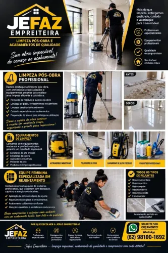 Limpeza pós obra e rejunte