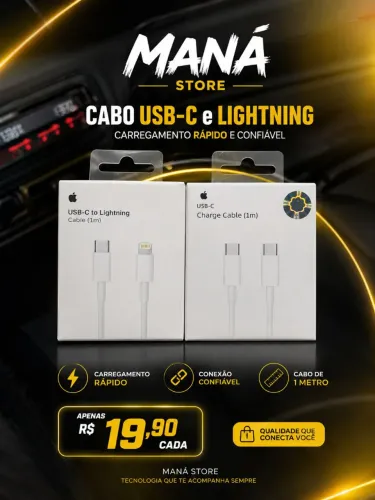 Cabo iPhone tipo C / lightning