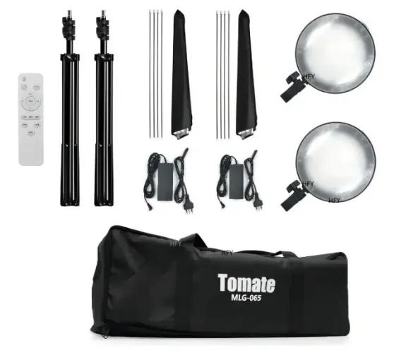 Kit Iluminação Led Tomate MLG-065 Studio Softbox Tripé Controle + Bolsa