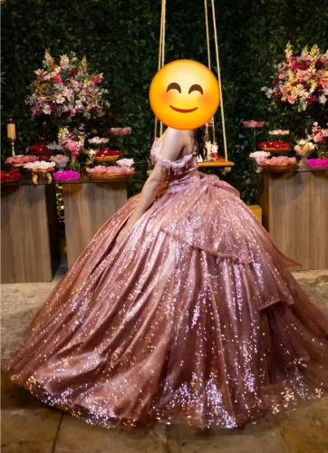 Vestido Debutante cor Rose (Lindo)