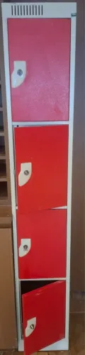 Armário Nilko Locker Guarda Volume Aço 4 portas, porta moedas , 69x179,5cm com prateleira