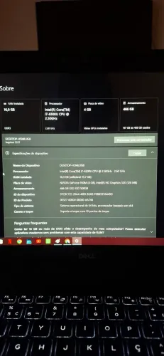Notebook Dell 15 Touch 5557 i7 6° 16BG RAM