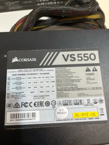 Fonte Corsair VS550 80 Plus