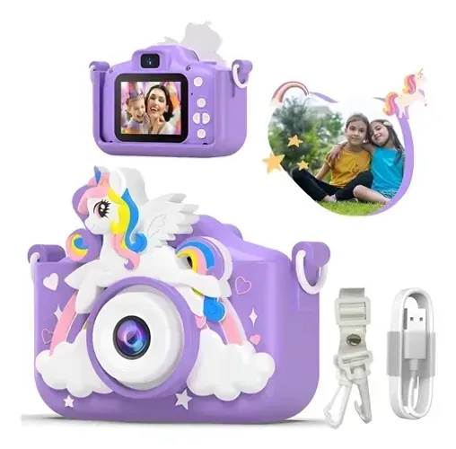 Mini câmera infantil unicórnio 