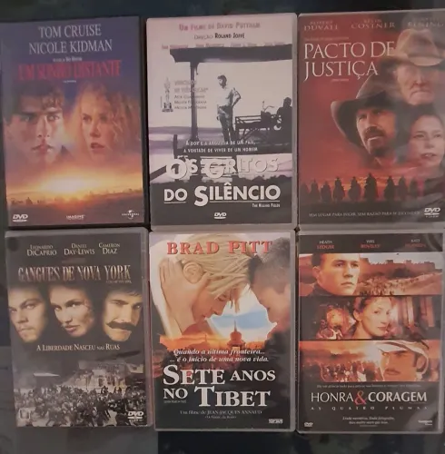 Kit de 6 filmes em DVDs originais/ Gangues de Nova York, 7 anos no Tibet, Gritos do silen